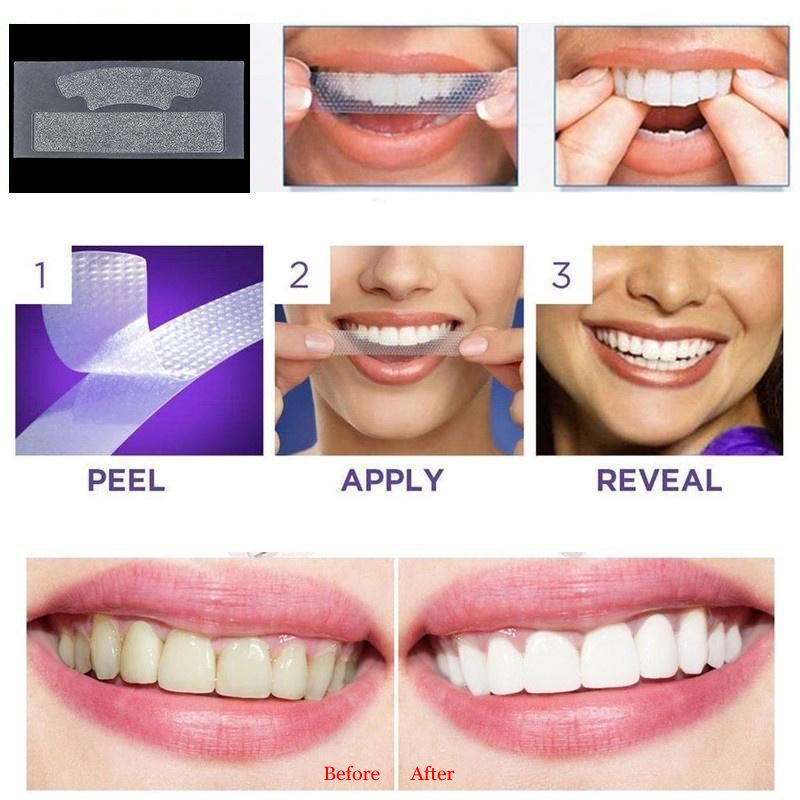 2pcs/Bag Professional 3D Teeth Whitening Strips Dental Bleaching Advanced White Gel Strips Oral Hygiene Care Dental Tools TSLM2