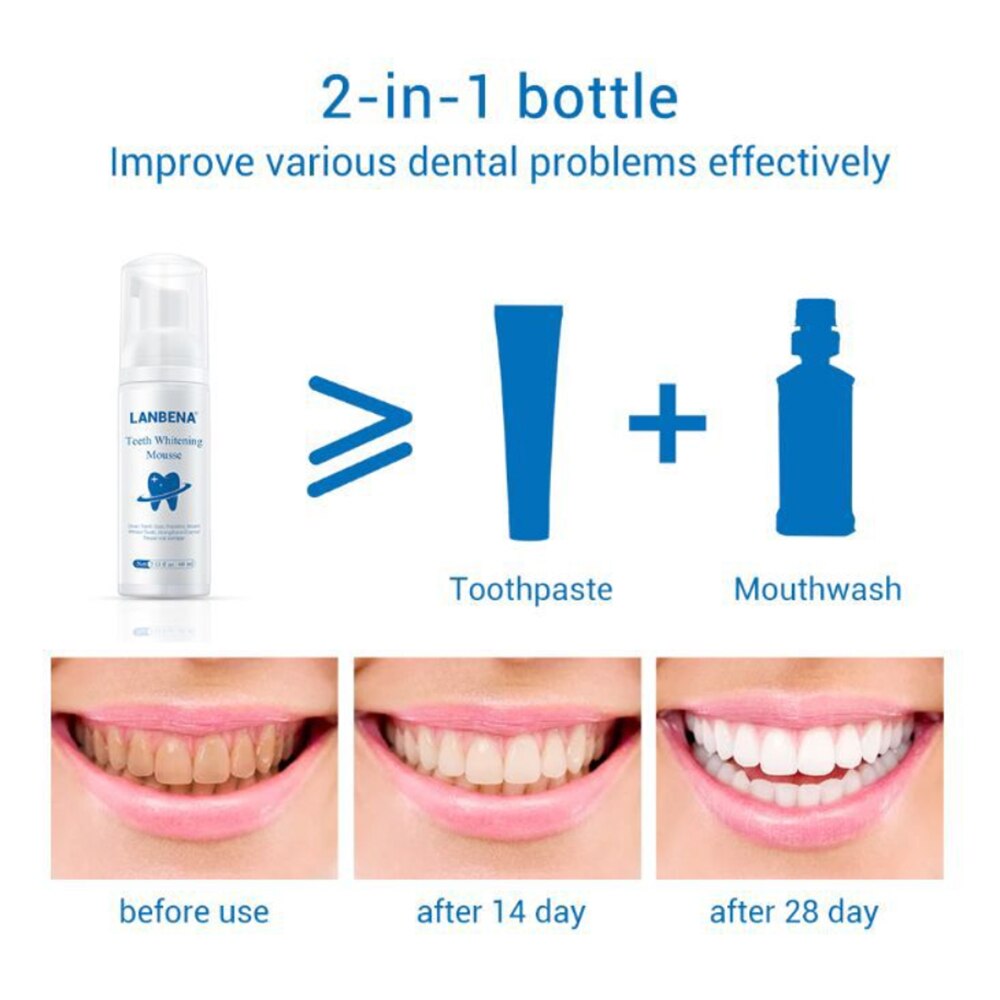 LANBENA Teeth Whitening Essence Powder Oral Hygiene Cleaning Serum Removes Plaque Stains Tooth Bleaching Dental Tools Toothpaste