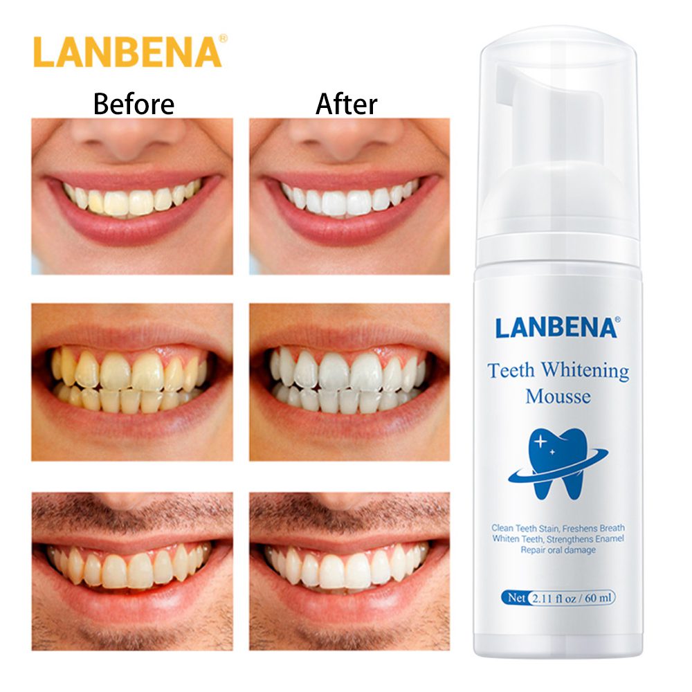 LANBENA Teeth Whitening Essence Powder Oral Hygiene Cleaning Serum Removes Plaque Stains Tooth Bleaching Dental Tools Toothpaste