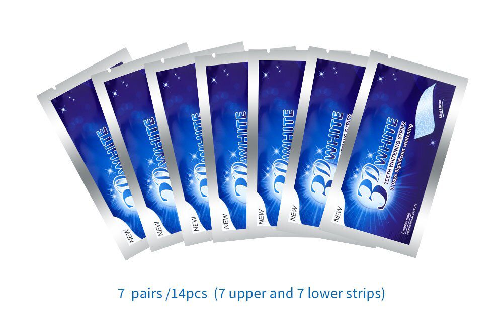 7/14 Pairs 3D White Gel Teeth Whitening Strips Stain Removal Oral Hygiene Care Strip Dental Bleaching Tools Teeth Whitening