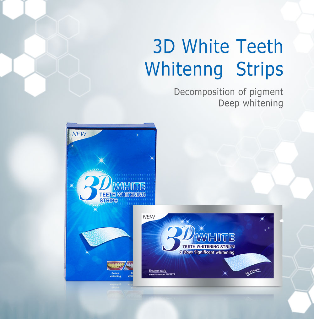 7/14 Pairs 3D White Gel Teeth Whitening Strips Stain Removal Oral Hygiene Care Strip Dental Bleaching Tools Teeth Whitening
