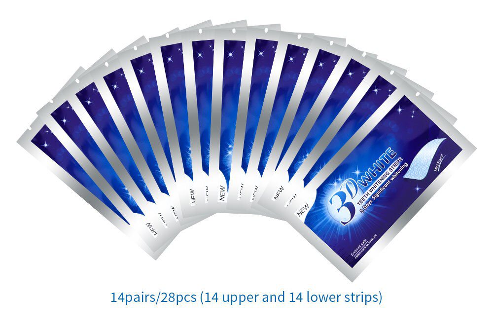 7/14 Pairs 3D White Gel Teeth Whitening Strips Stain Removal Oral Hygiene Care Strip Dental Bleaching Tools Teeth Whitening