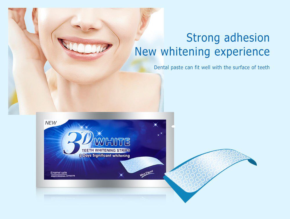 7/14 Pairs 3D White Gel Teeth Whitening Strips Stain Removal Oral Hygiene Care Strip Dental Bleaching Tools Teeth Whitening