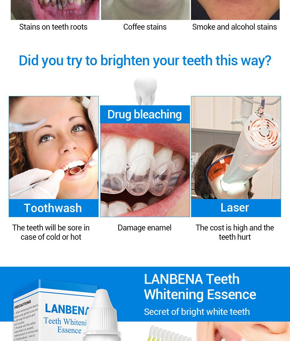 LANBENA Teeth Whitening Essence Powder Oral Hygiene Cleaning Serum Removes Plaque Stains Tooth Bleaching Dental Tools Toothpaste