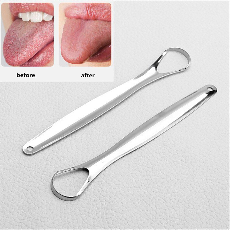 1PC Useful Tongue Scraper Stainless Steel Oral Tongue Cleaner Medical Mouth Brush Reusable Fresh Breath Maker