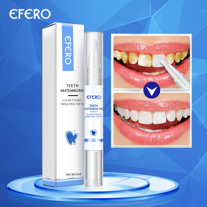 EFERO White Teeth Whitening Pen Tooth Gel Whitener Bleach Remove Plaque Stains Dental Tools Oral Hygiene Teeth Cleaning Serum