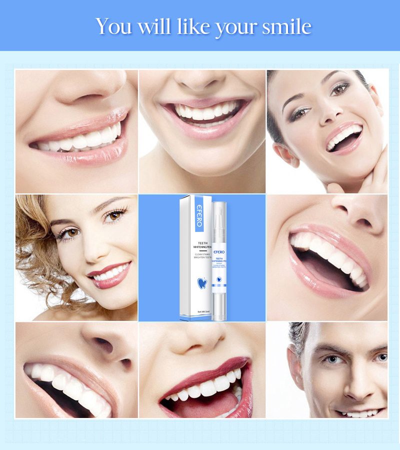 EFERO White Teeth Whitening Pen Tooth Gel Whitener Bleach Remove Plaque Stains Dental Tools Oral Hygiene Teeth Cleaning Serum