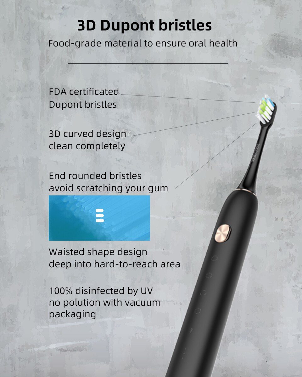 Soocas X3 Sonic Electric Toothbrush Upgraded Adult Waterproof Ultrasonic automatic Toothbrush USB Rechargeable for Xiaomi