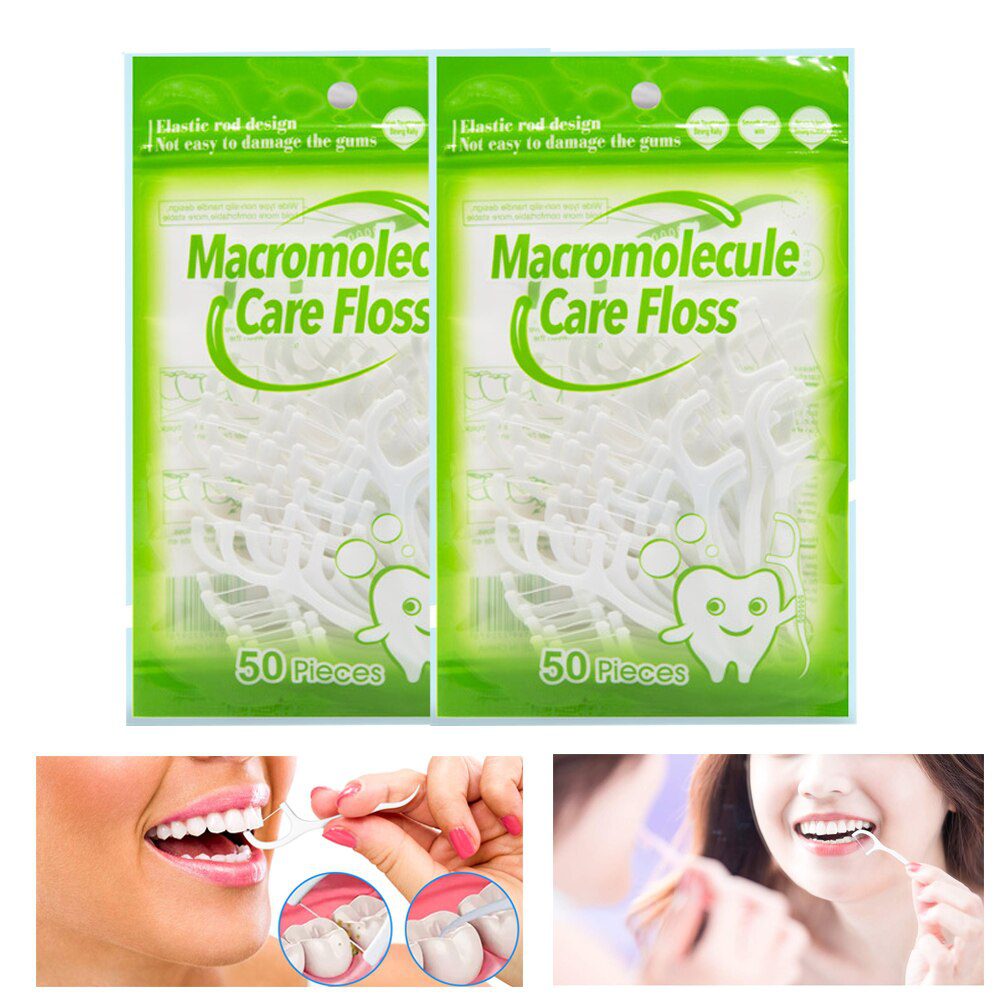 50pcs/lot Dental Flosser Oral Hygiene Dental Sticks Dental Water Floss Oral Teeth Pick Tooth Picks ABS Floss with Portable Case