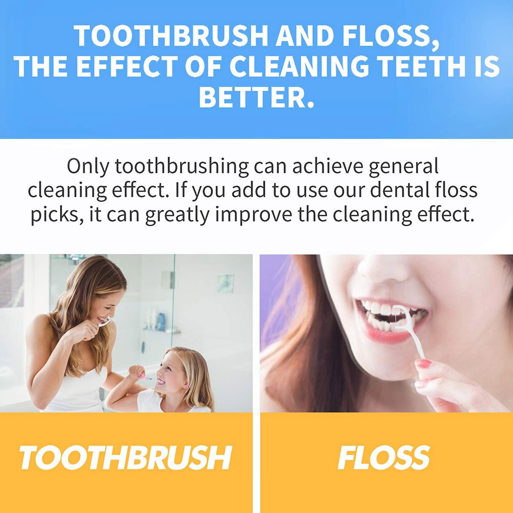 50pcs/lot Dental Flosser Oral Hygiene Dental Sticks Dental Water Floss Oral Teeth Pick Tooth Picks ABS Floss with Portable Case