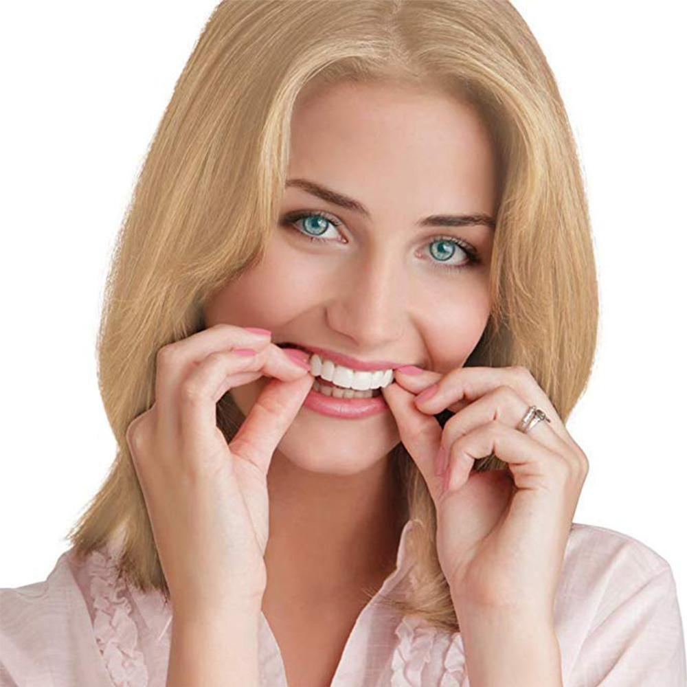 2Pcs Smile Teeth Braces Set Smile Denture Cosmetic Teeth Comfortable Veneer Cover Teeth Whitening Teeth Denture Toys for Kids