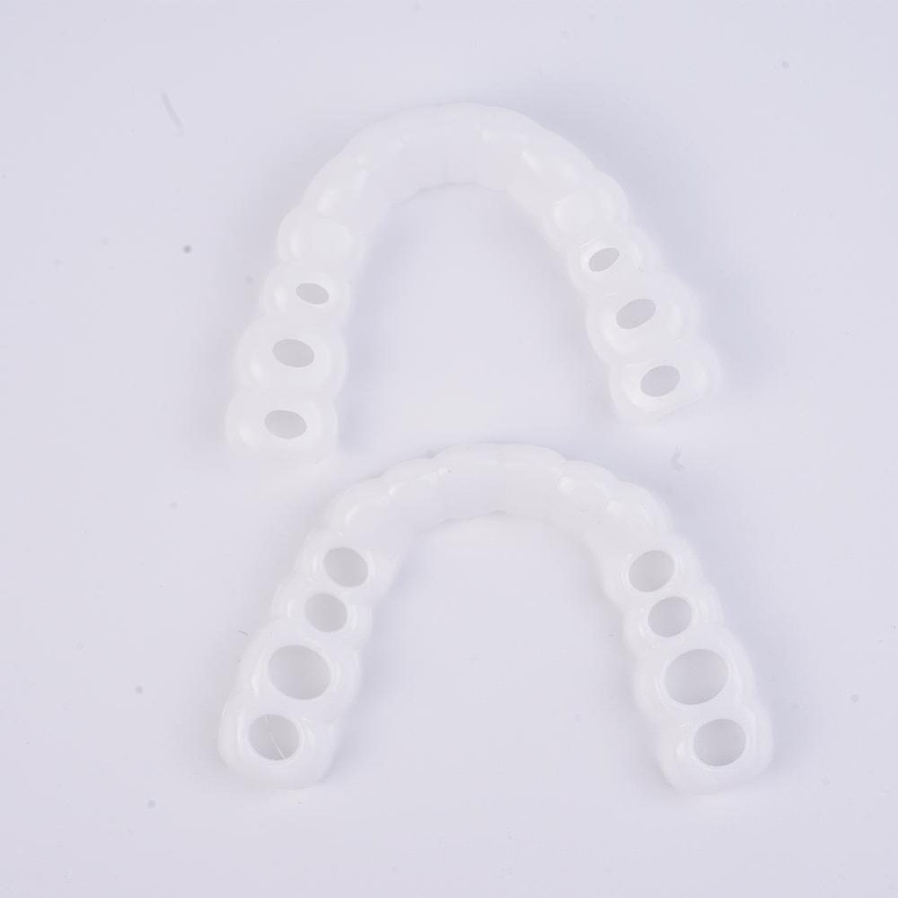 2Pcs Smile Teeth Braces Set Smile Denture Cosmetic Teeth Comfortable Veneer Cover Teeth Whitening Teeth Denture Toys for Kids