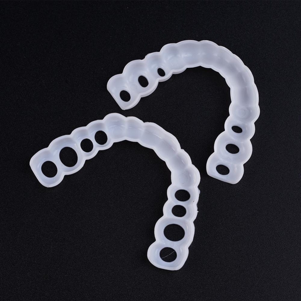 2Pcs Smile Teeth Braces Set Smile Denture Cosmetic Teeth Comfortable Veneer Cover Teeth Whitening Teeth Denture Toys for Kids