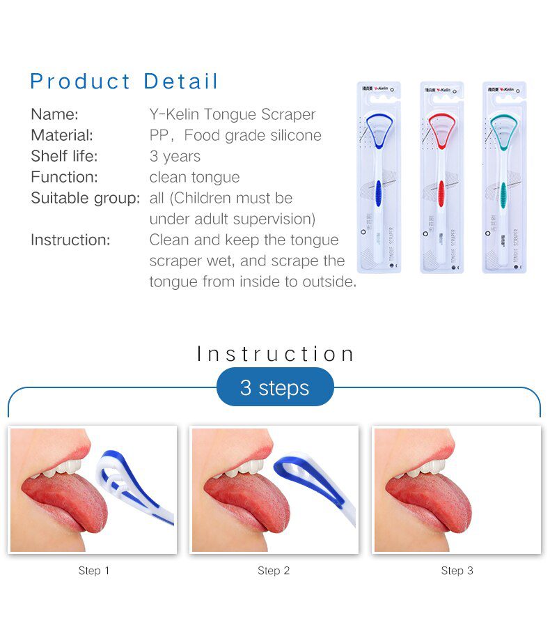 2018 new Y-Kelin Tongue Scraper  Brush Oral cleaning tongue toothbrush  cleanering brush Fresh Breath remove coating