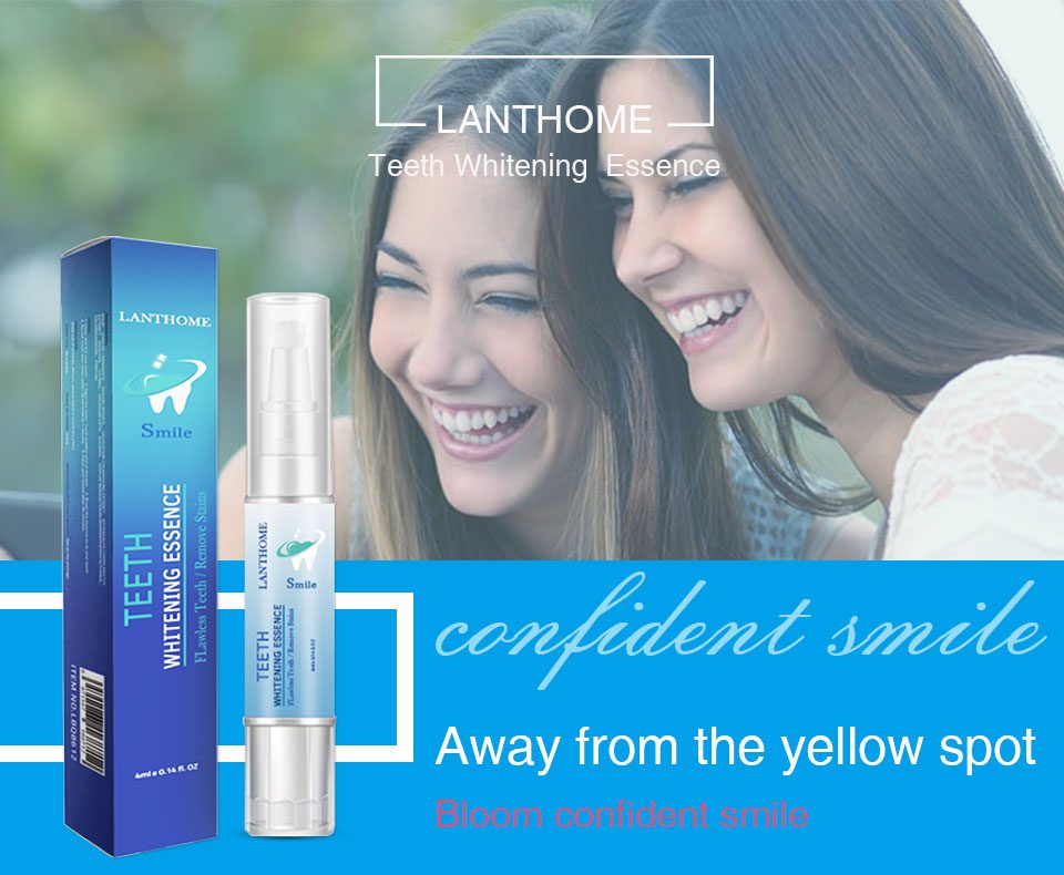 LANBENA 4ml Dental Lab Gel Teeth Whitening Pen with Teeth Whitening Strips Easy To Use Tooth Bleaching Whiter Dentist Gift TSLM2