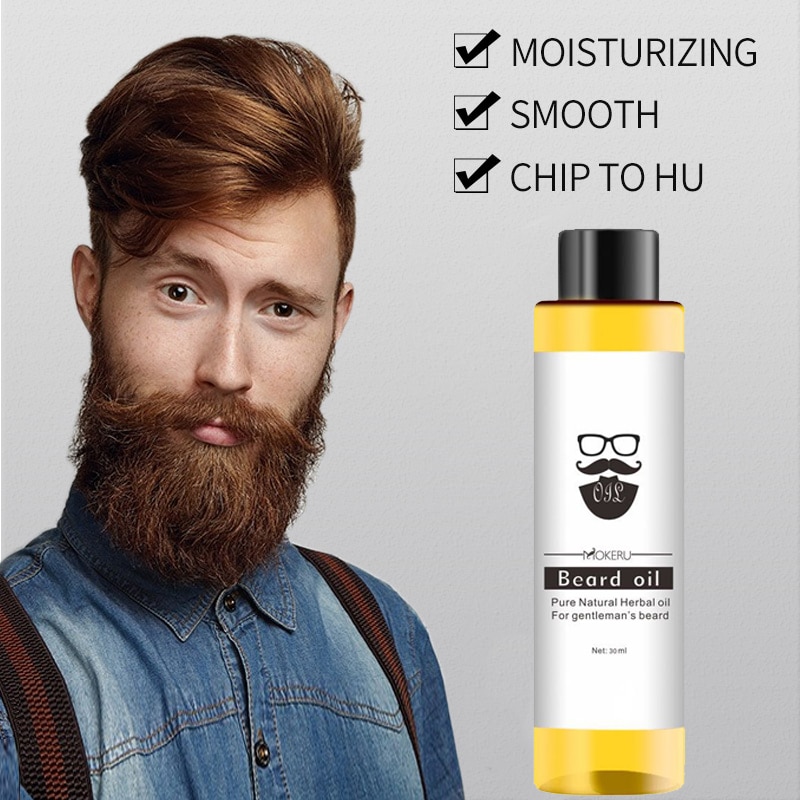 1 pc 30ml Mokeru 100% Organic Beard Oil Hair loss Products Spray Beard Growth Oil For Growth Men Beard Grow Pro