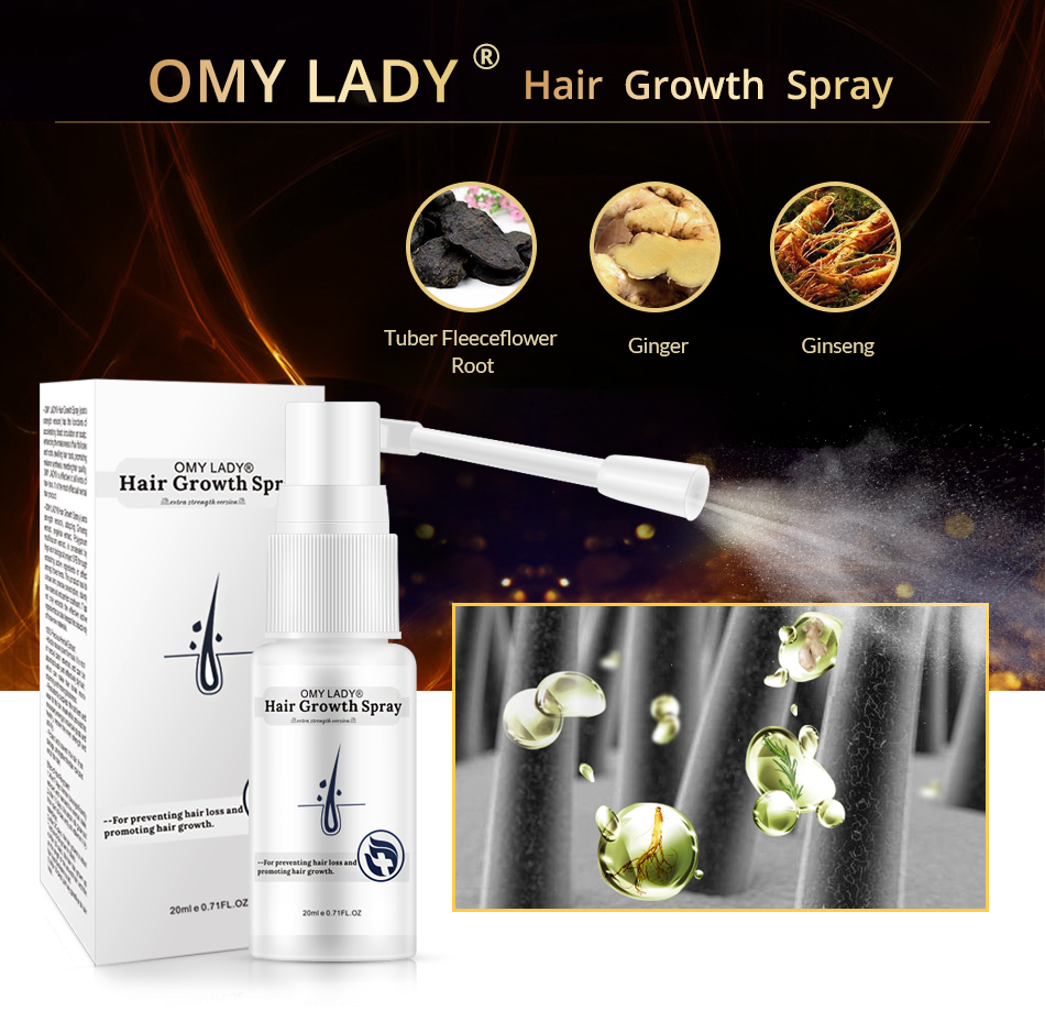 OMY LADY Anti Hair Loss Hair Growth Spray Essential Oil Liquid  For Men Women Dry Hair  Regeneration Repair,Hair Loss Products