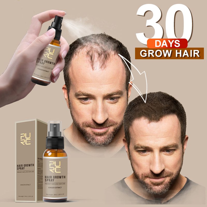 New PURC 30ml Hair Growth Spray Ginger Essence Spray Effective Extract Anti Hair Loss Nourish Roots For Men TSLM2