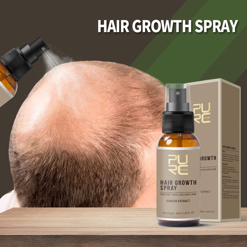 New PURC 30ml Hair Growth Spray Ginger Essence Spray Effective Extract Anti Hair Loss Nourish Roots For Men TSLM2