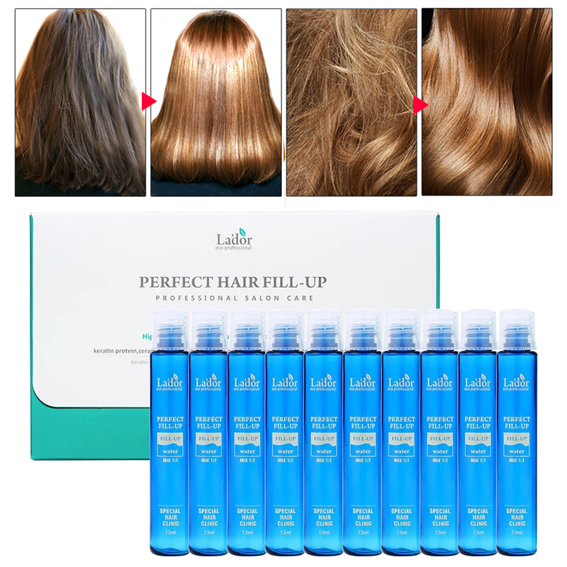 Best Korea Cosmetics LADOR Perfect Hair Fill-Up Protein Hair Ampoule Keratin Hair Treatment Anti Hair Loss Product 13ml