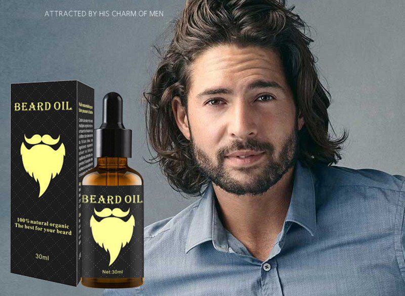 100% Natural 30ML Accelerate Facial Hair Grow Beard Essential Oil Hair and Beard Growth Oil Men Beard Grooming Products TSLM2