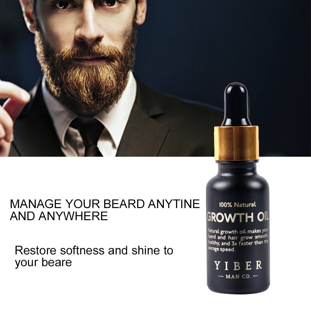 Men Beard Growth  Oil Kit Soften Hair Growth Nourishing Enhancer Beard Wax Balm Moustache Oil Leave-In Conditioner Beard Care