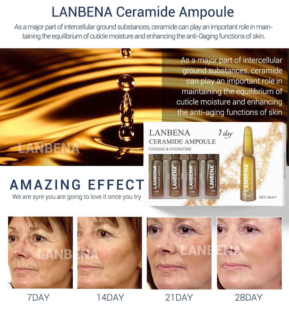 LANBENA Face Serum Hyaluronic Acid Vitamina C 24K Gold Retinol Anti-Aging Wrinkle Moisturizing Whitening Firming Acne Treatment