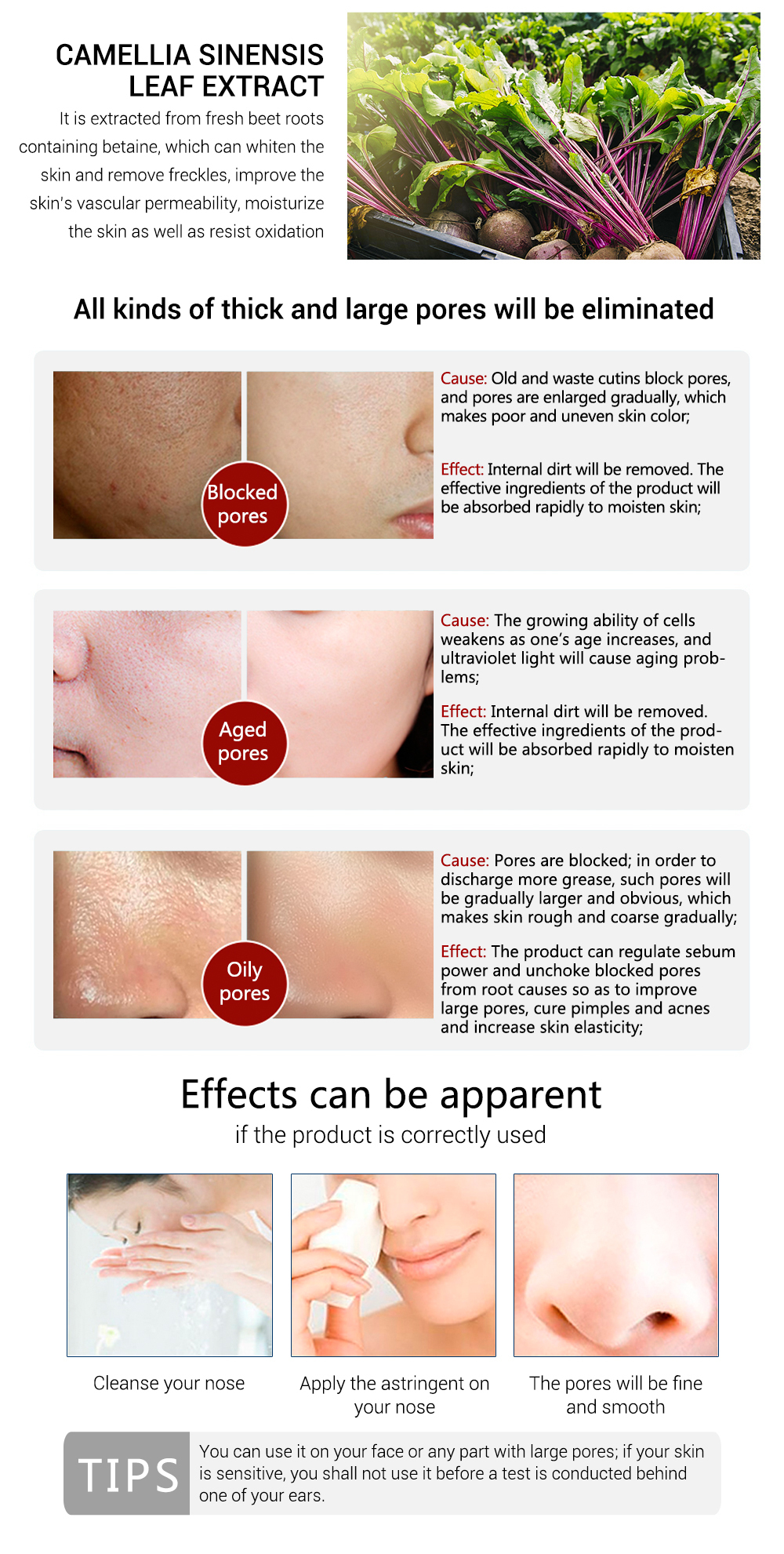 LANBENA Pore Treatment Essence Nose Blackhead Remover Acne Treatment Shrink Pores Skin Firming Face Serum Moisturizing Skin Care