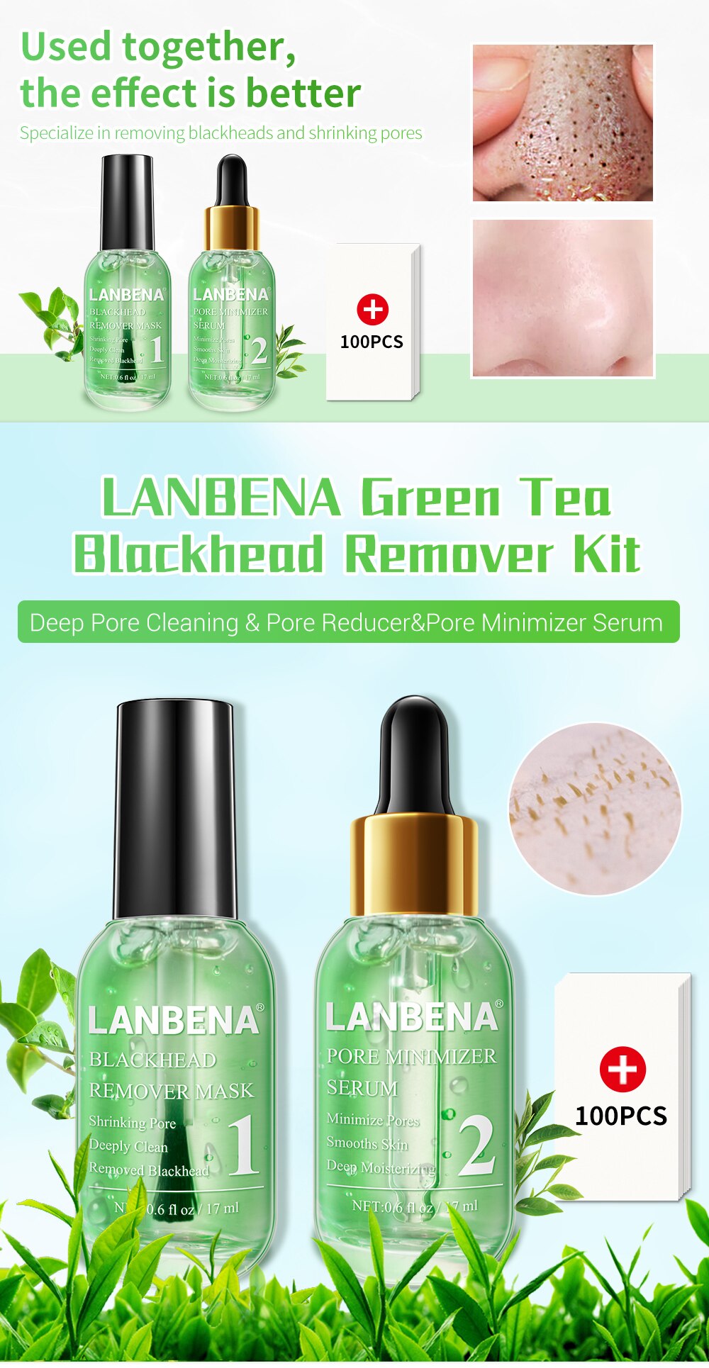 Lanbena Blackhead Remover Mask Face Black Mask Pore Treatment Serum Anti Acne Facial Peeling Masks Cleansing Skin Care Beauty