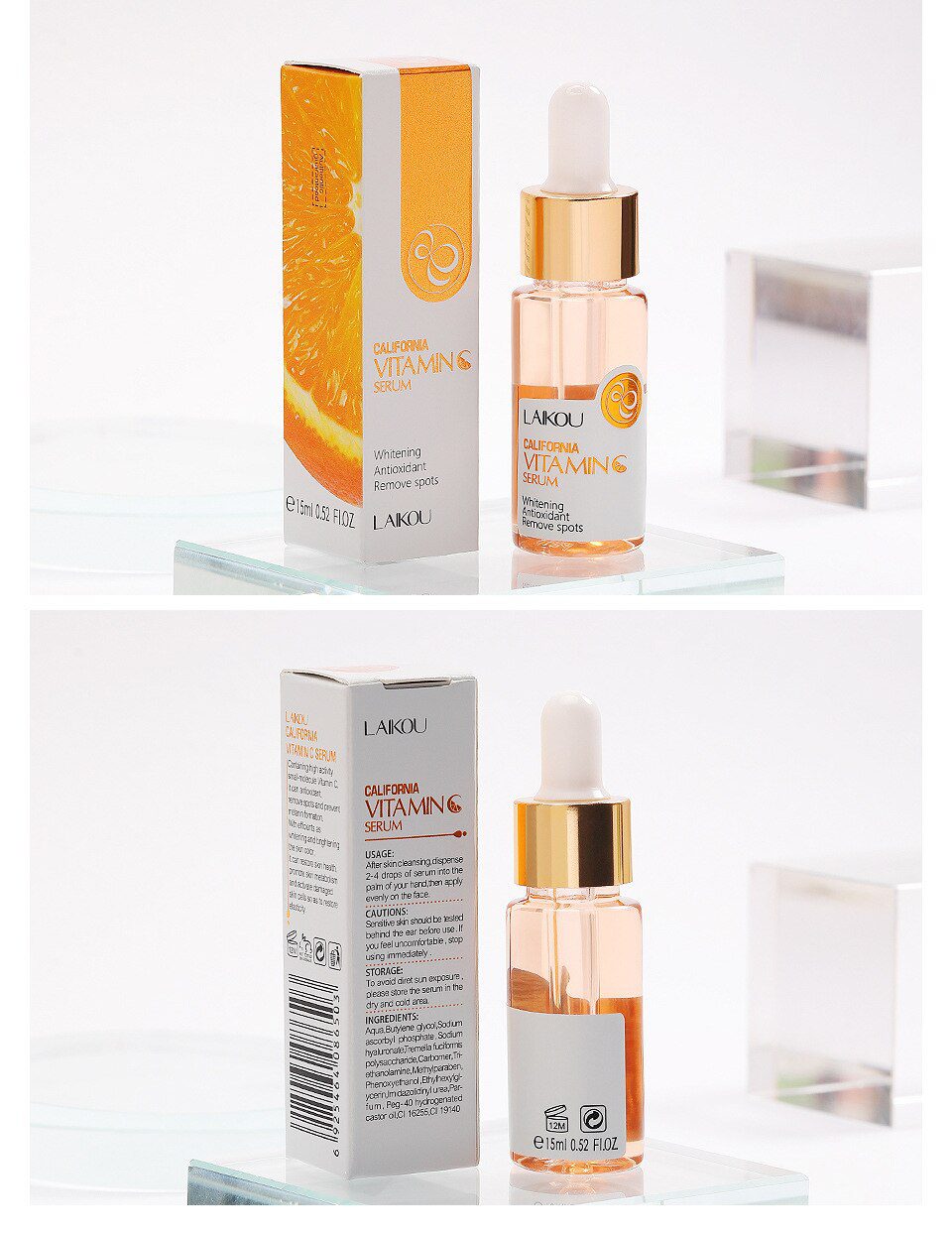 LAIKOU Vitamin C Serum VC California Whitening Antioxidant Remove Spots LANBENA Orange Essence Brighten Skin Norish Smooth