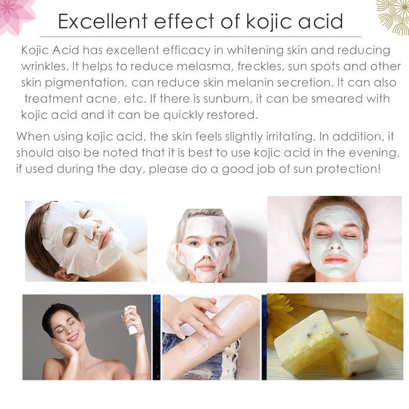 Dimollaure 50g pure 99% Kojic Acid powder face care whitening cream remove Freckle melasma Acne Spots pigment sunburn Melanin