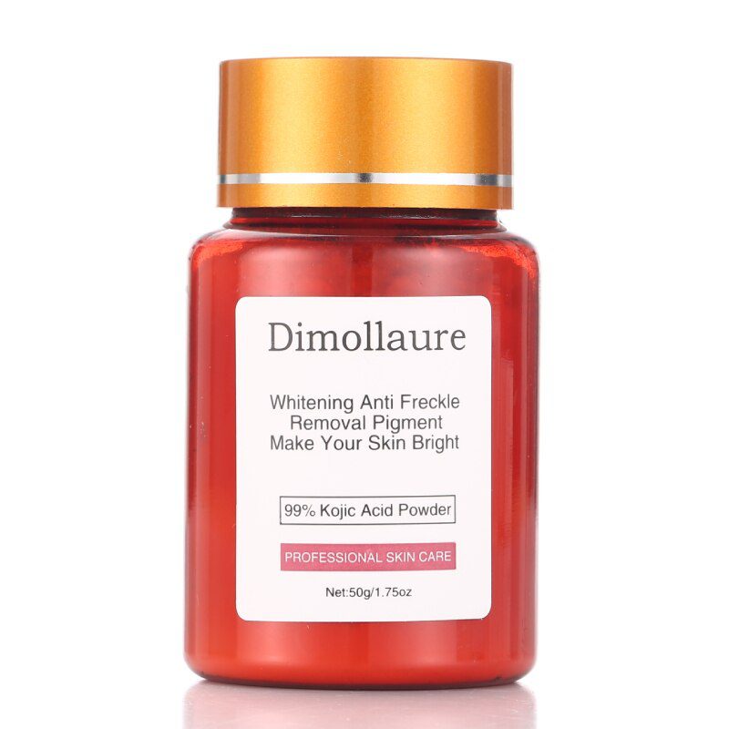 Dimollaure 50g pure 99% Kojic Acid powder face care whitening cream remove Freckle melasma Acne Spots pigment sunburn Melanin