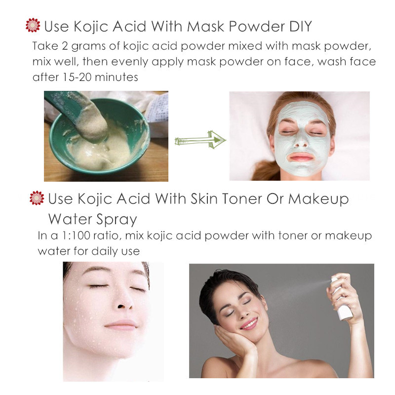 Dimollaure 50g pure 99% Kojic Acid powder face care whitening cream remove Freckle melasma Acne Spots pigment sunburn Melanin