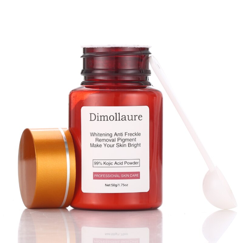 Dimollaure 50g pure 99% Kojic Acid powder face care whitening cream remove Freckle melasma Acne Spots pigment sunburn Melanin