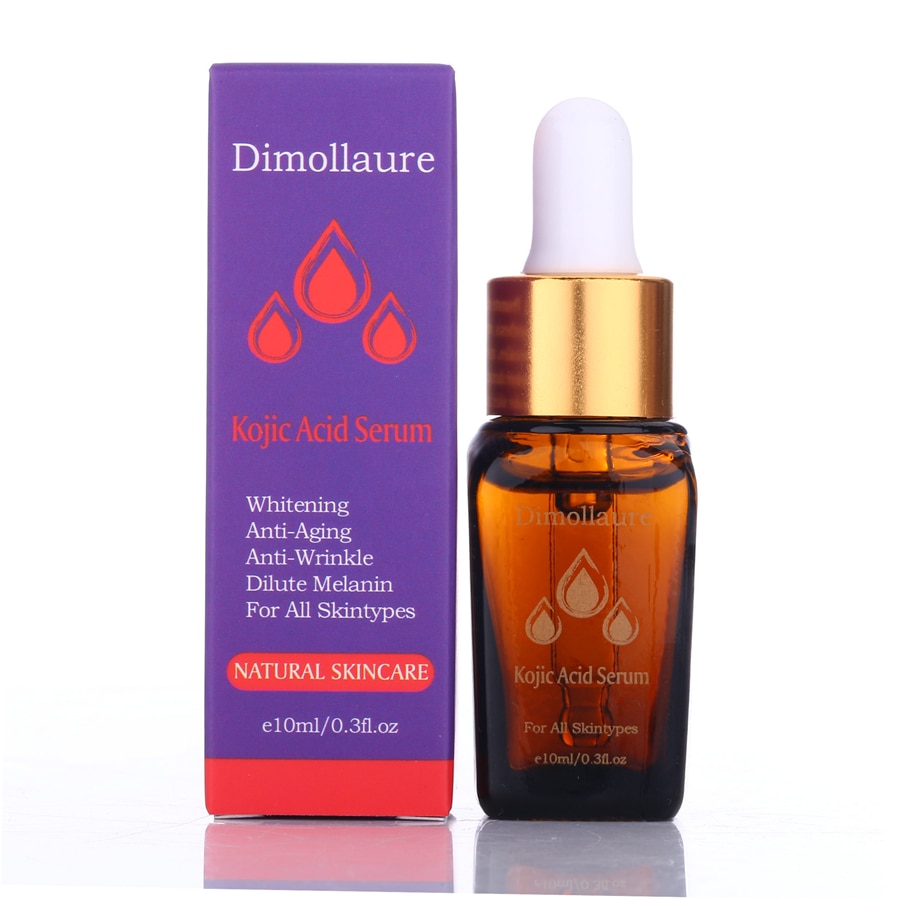 Dimollaure Strong effect whitening cream +Kojic acid serum Remove Freckle melasma pigment Melanin sunburn Acne scars brown Spot