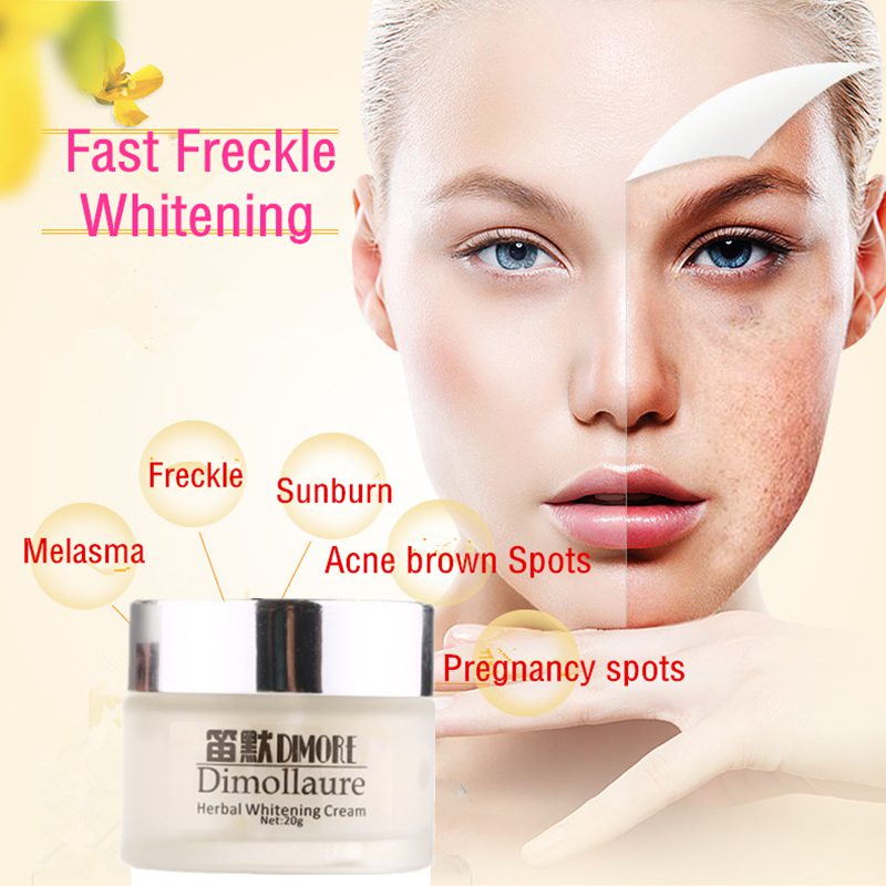 Dimollaure whitening Freckle cream+Fullerene 24k Gold Serum Anti-aging wrinkle Serum Removal melasma sunburn brown spot melanin