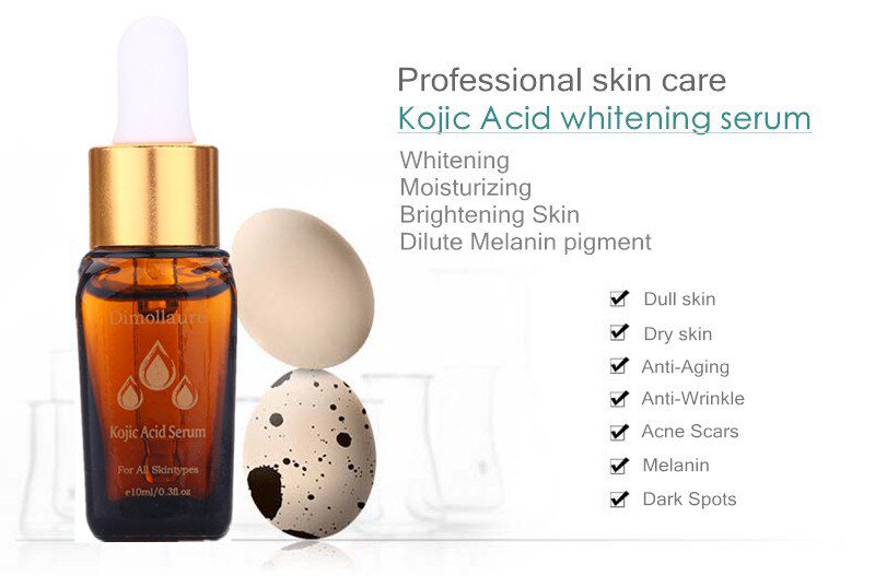 Dimollaure 30g pure Kojic Acid whitening cream+Vitamin C serum removal Acne Pimples Anti Aging pigmentt melanin Wrinkle cream