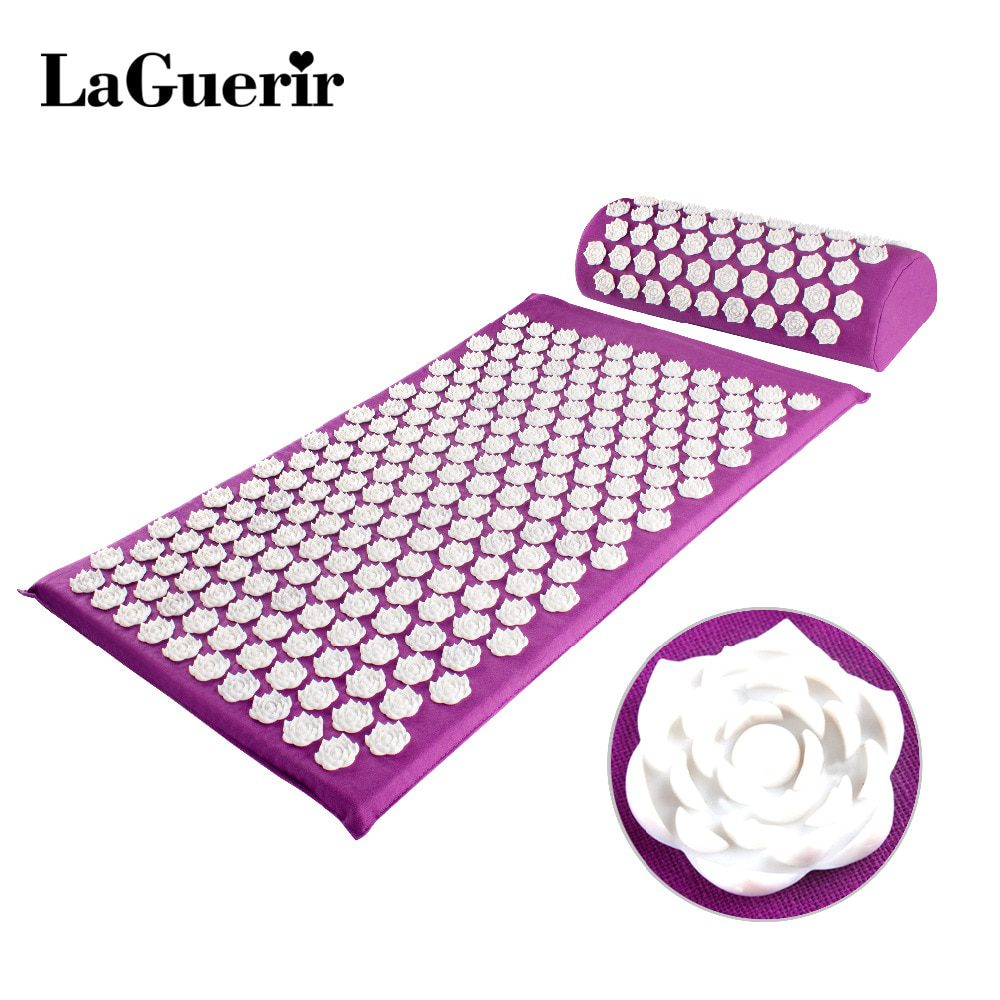 Massager Cushion Acupuncture Sets Relieve Stress Back Pain Acupressure Mat/Pillow Massage Mat Rose Spike Massage and Relaxation