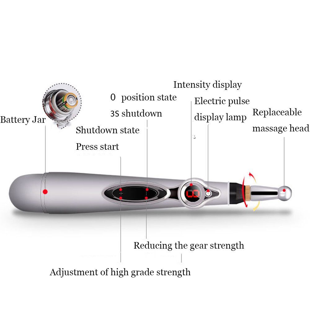 2019 Newst Electronic Acupuncture Pen Electric Meridians Laser Therapy Heal Massage Pen Meridian Energy Pen Relief Pain Tools