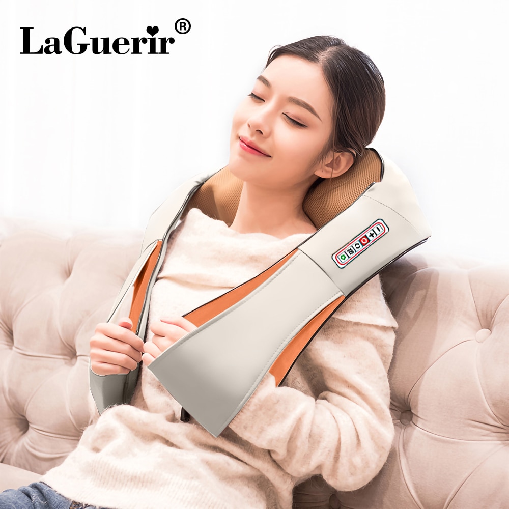 LaGuerir Home Car U Shape Electrical Shiatsu Back Neck Shoulder Body Massager Infrared Heated Kneading Car/Home Massagem