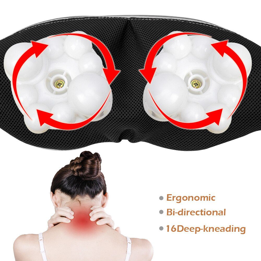 LaGuerir Home Car U Shape Electrical Shiatsu Back Neck Shoulder Body Massager Infrared Heated Kneading Car/Home Massagem