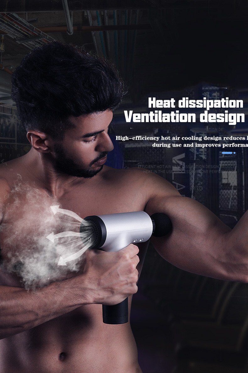 Massage Gun Muscle Relaxation Massager Vibration Gun Vibration Massage Fitness Equipment Noise Reduction Design Brushless Motor