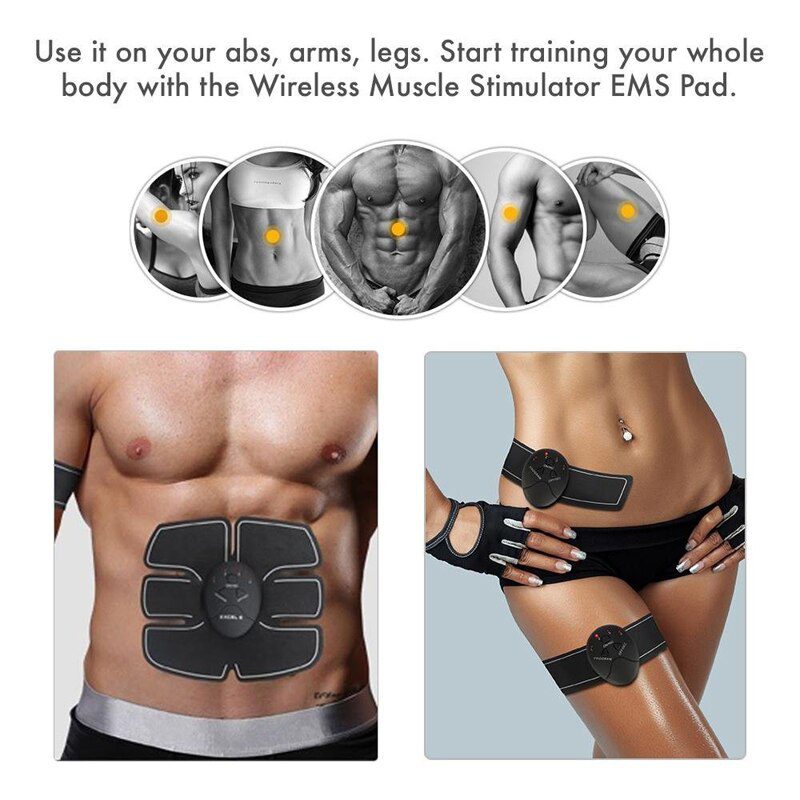 2019 EMS Wireless Muscle Stimulator Abdominal Toning Belt Muscle Toner Body Muscle Fitness Trainer For Abdomen Arm Leg Unisex