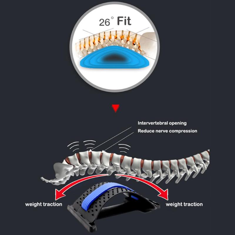 1pc Back Stretch Equipment Massager Magic Stretcher Fitness Lumbar Support Relaxation Spine Pain Relief Corrector Health Care