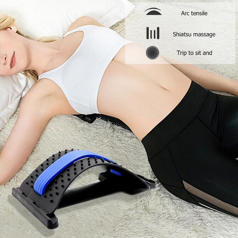 1pc Back Stretch Equipment Massager Magic Stretcher Fitness Lumbar Support Relaxation Spine Pain Relief Corrector Health Care