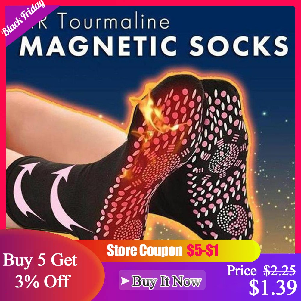 Self-heating physiotherapy socks Tourmaline Magnetic Therapy foot massage warm socks Healthy care Arthritis feet Massager