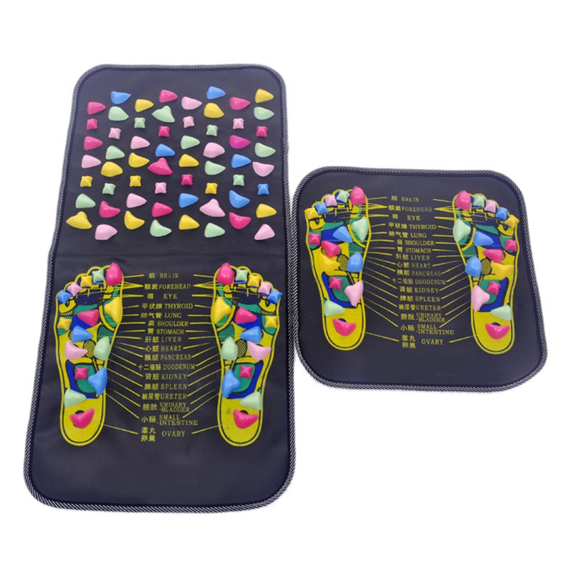 1Pc Acupuncture Cobblestone Foot Reflexology Massage Pad Walk Stone Square Foot Massager Cushion for Relax Body Pain Health Care