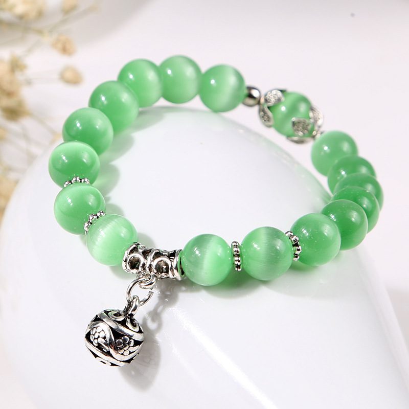 Weight Loss Magnet White Cat Eye Beads Bracelet with Lucky Pendant Therapy Bracelet Anklet Weight Loss Product Health Care