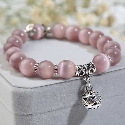 Weight Loss Magnet White Cat Eye Beads Bracelet with Lucky Pendant Therapy Bracelet Anklet Weight Loss Product Health Care