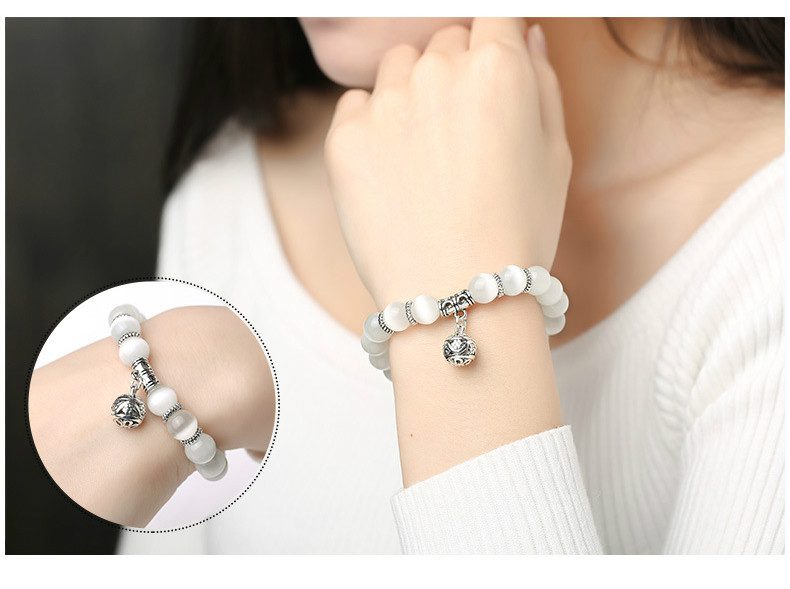 Weight Loss Magnet White Cat Eye Beads Bracelet with Lucky Pendant Therapy Bracelet Anklet Weight Loss Product Health Care